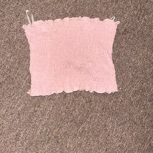 Pink sleeveless cropped top
